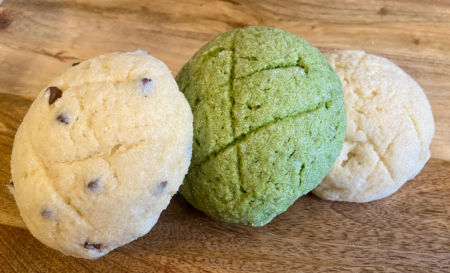 (L)Regular, Matcha & Chocochip Melon Pan 3pcs