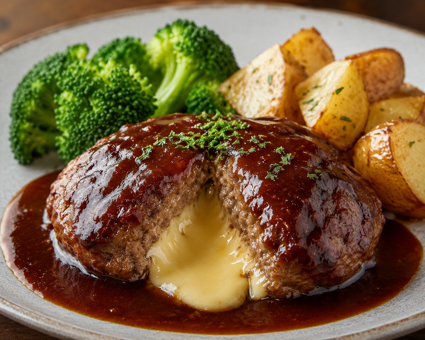 New! fresh Cheese-Stuffed Hamburger Steak 3pcs