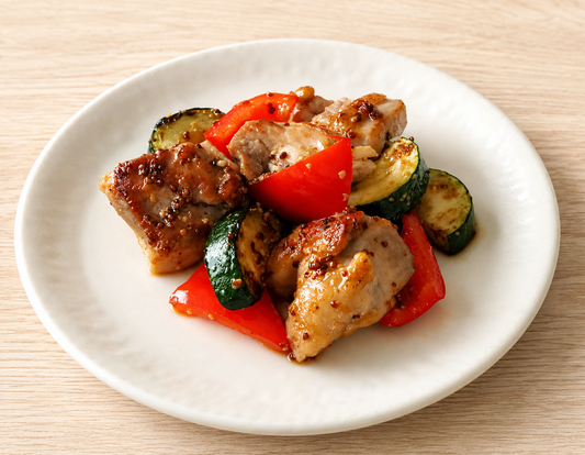 Fresh Honey Mustard Stir-fried Chicken and Summer Vegetables