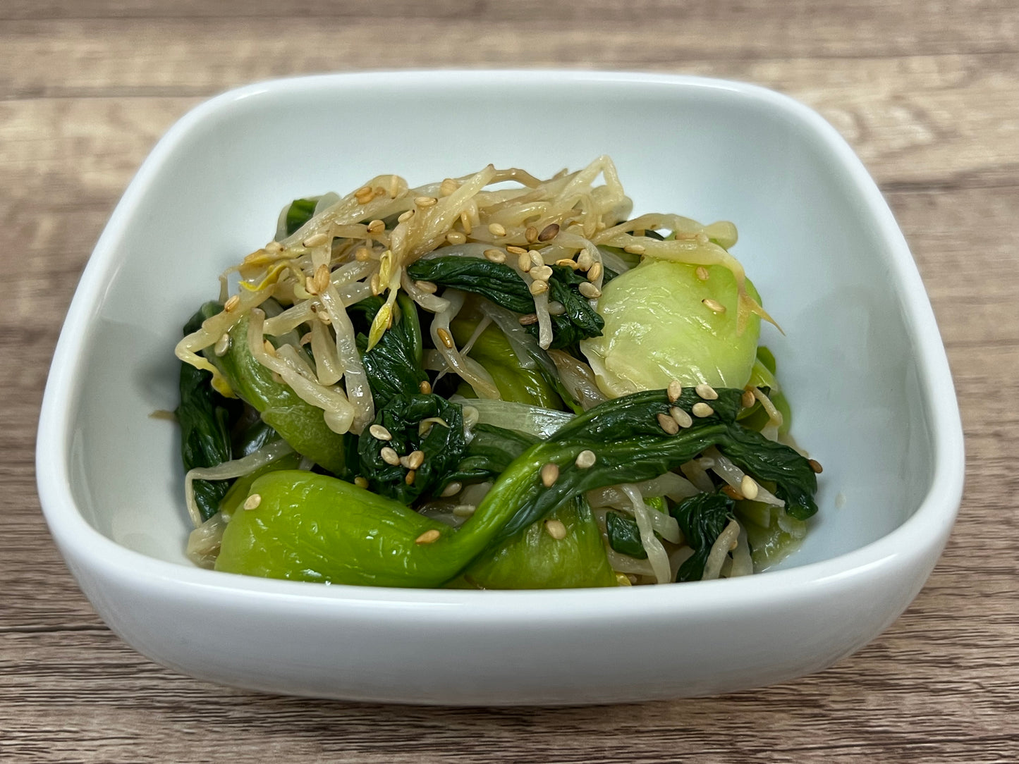 Fresh Sesame-Dressed Bok Choy and Bean Sprouts