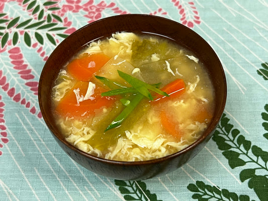 Frozen Veggie Egg Miso Soup